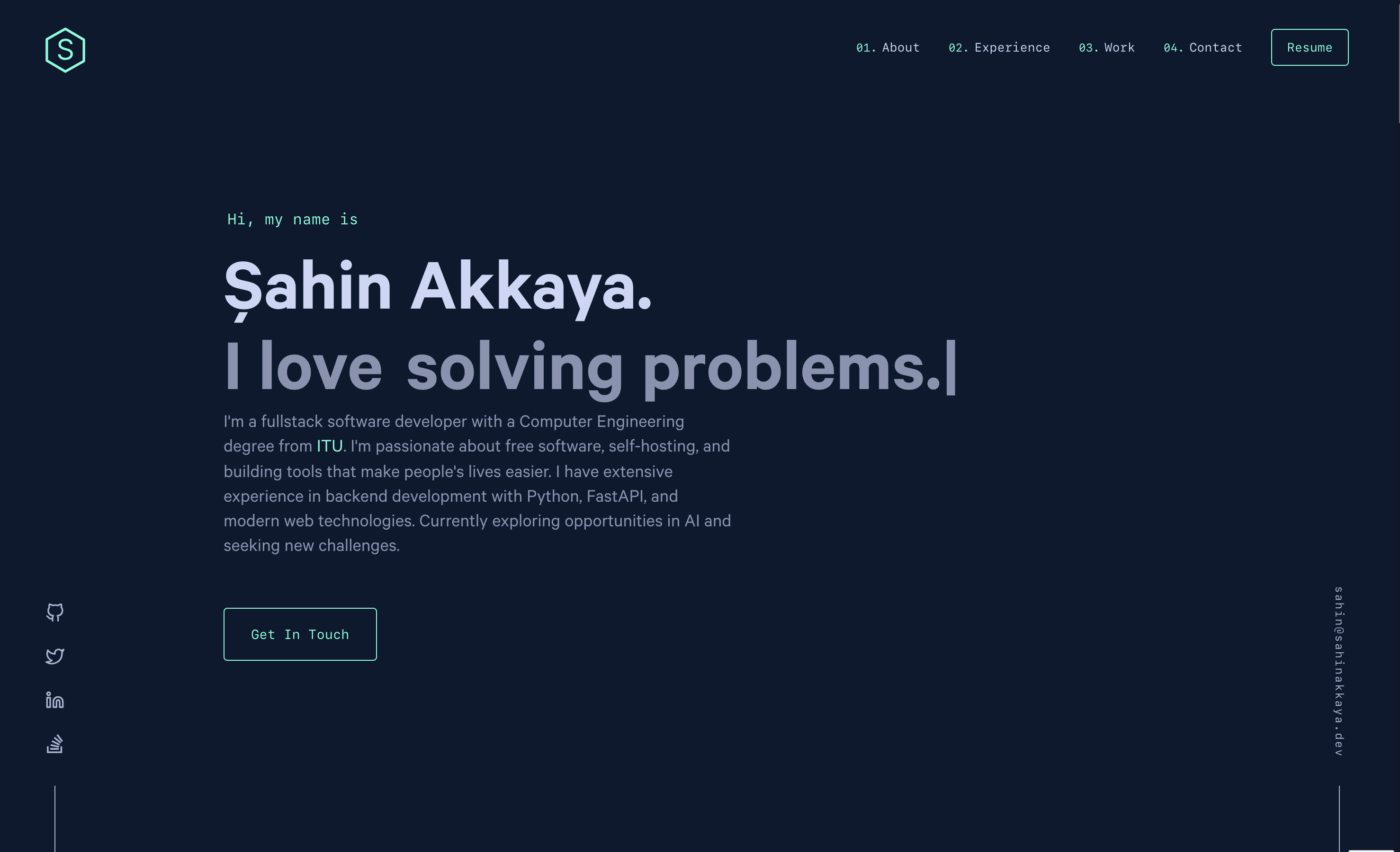 sahinakkaya.dev screenshot